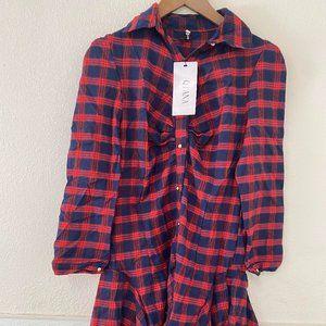 Vintage Girl's Tartan Ruffled Dress